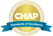The Community Health Accreditation Partner (CHAP) Standards of Excellence seal.